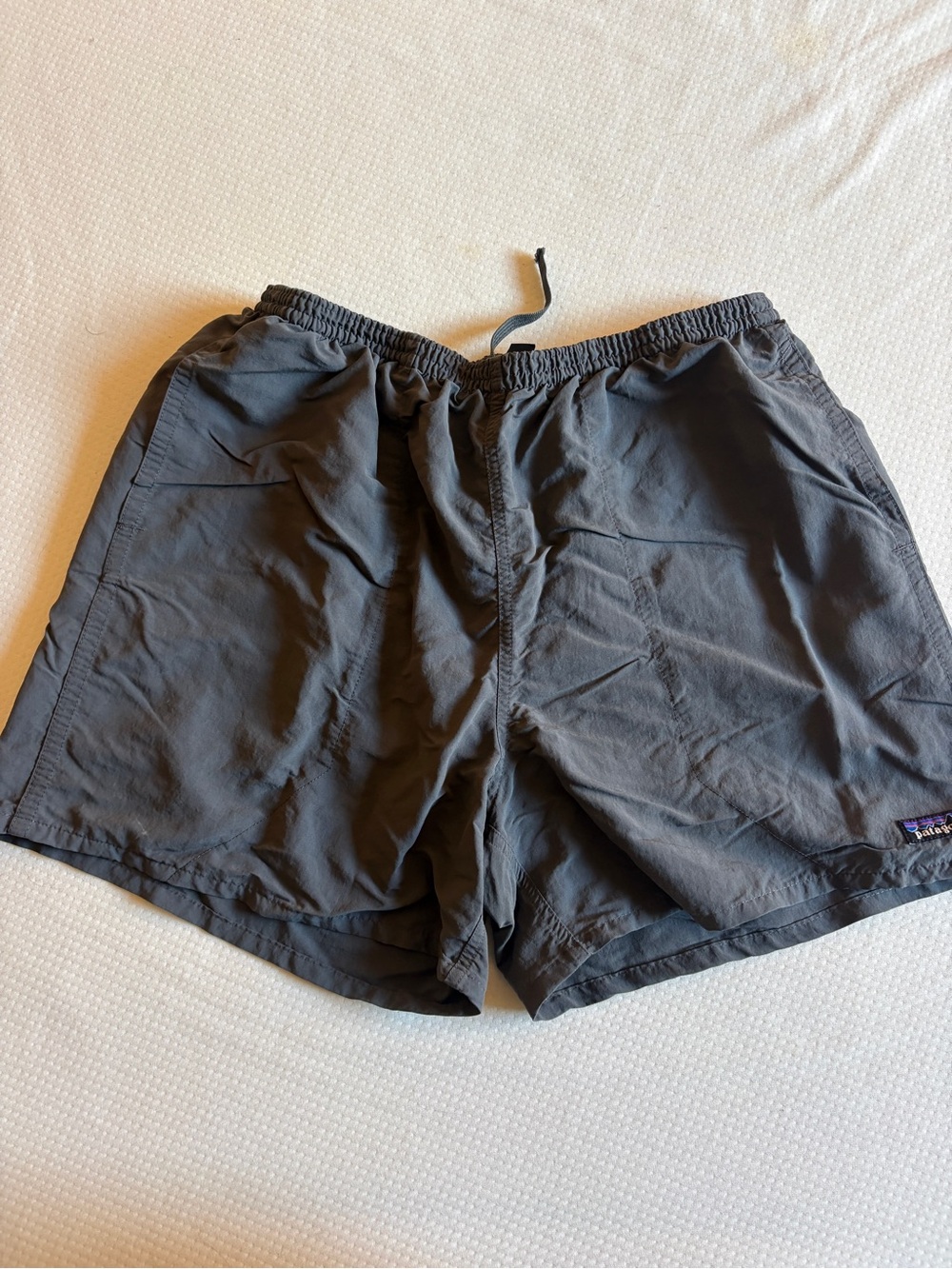 Patagonia Charcoal Gray Shorts with Logo Patch